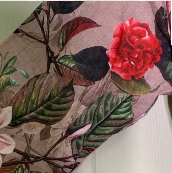 Johnny Was Kimono Wrap Hydrangea Printed Dress - Picture 7 of 16